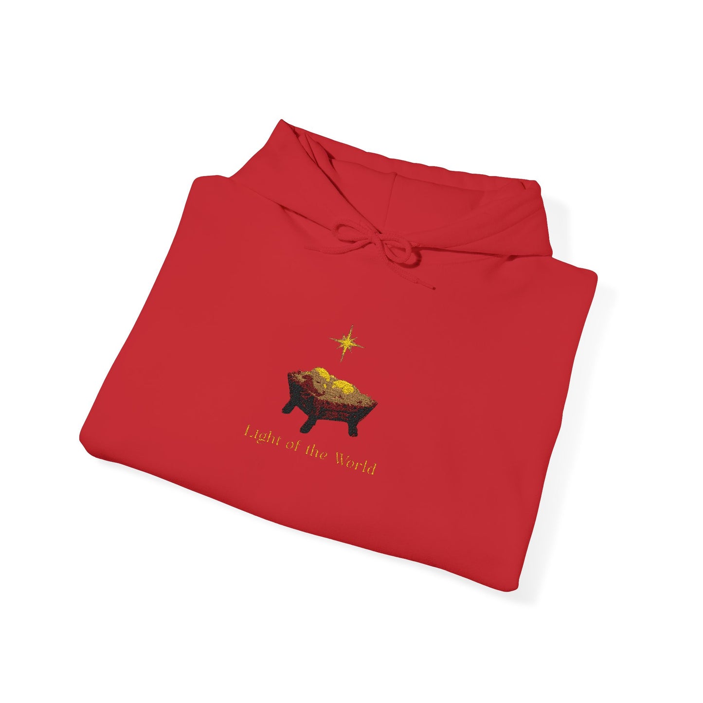 Christian Christmas Hoodie — Lamb in Manger with Star of Bethlehem