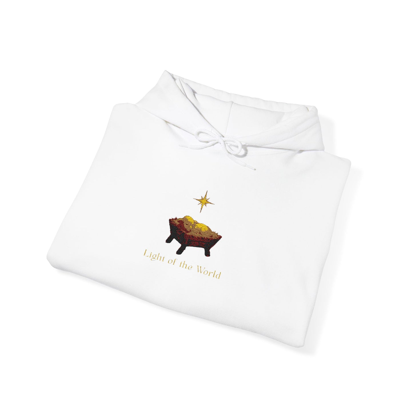 Christian Christmas Hoodie — Lamb in Manger with Star of Bethlehem