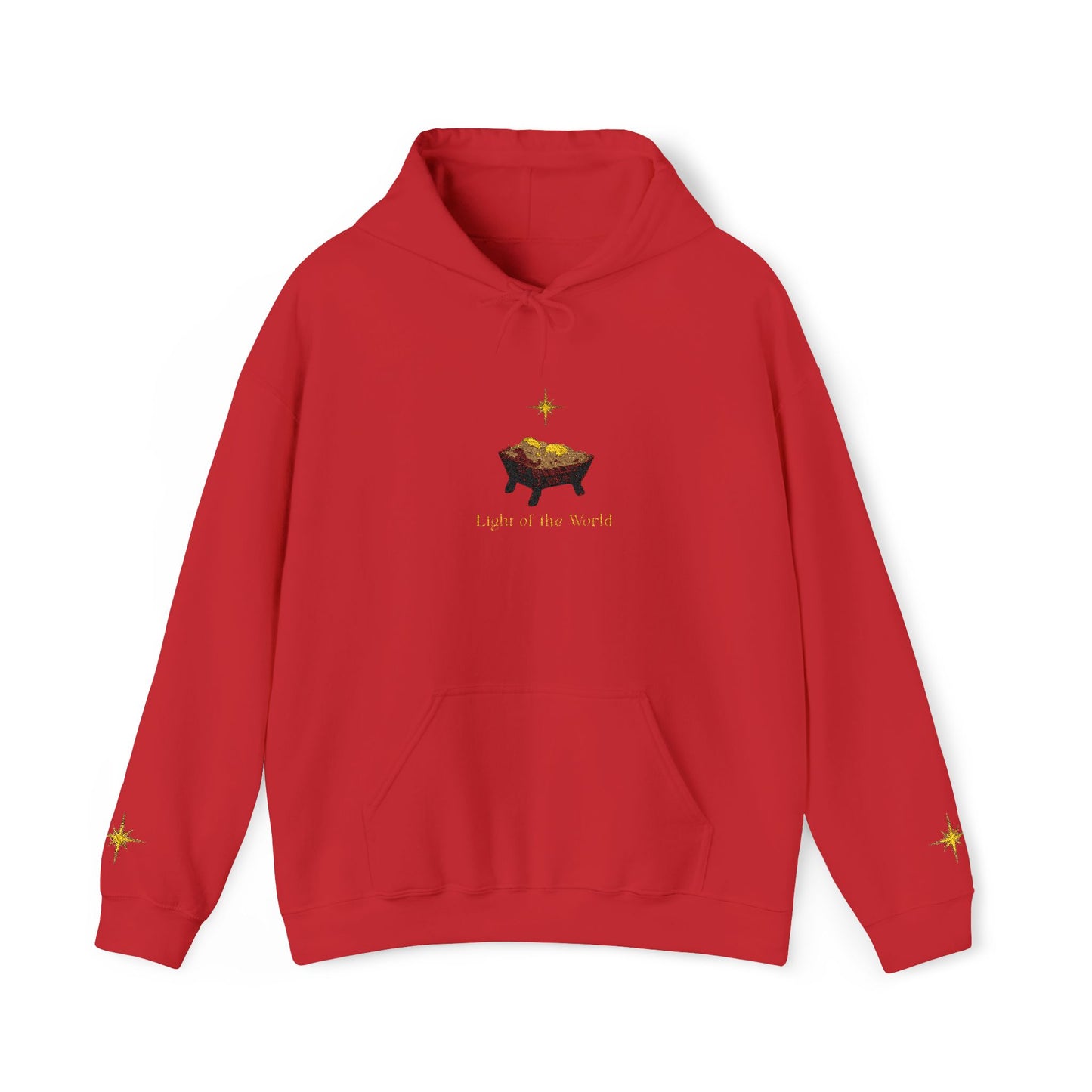 Christian Christmas Hoodie — Lamb in Manger with Star of Bethlehem