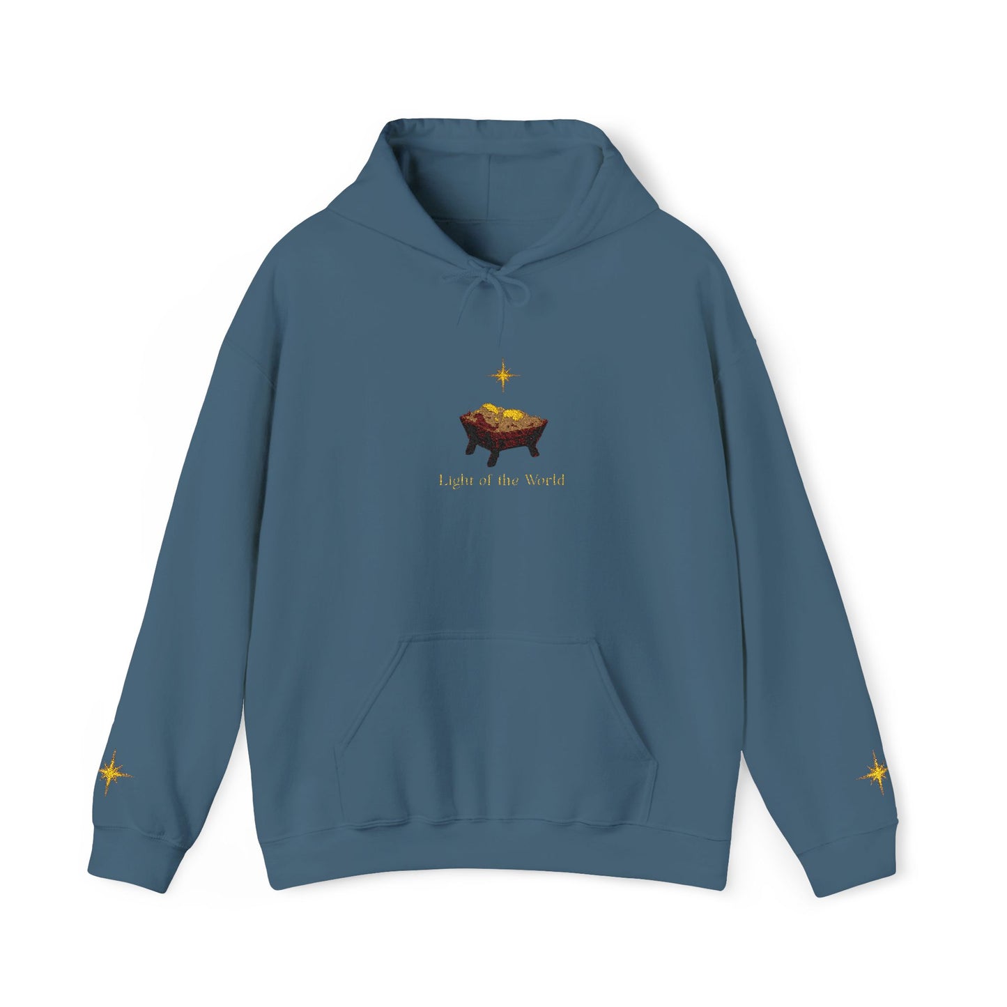 Christian Christmas Hoodie — Lamb in Manger with Star of Bethlehem