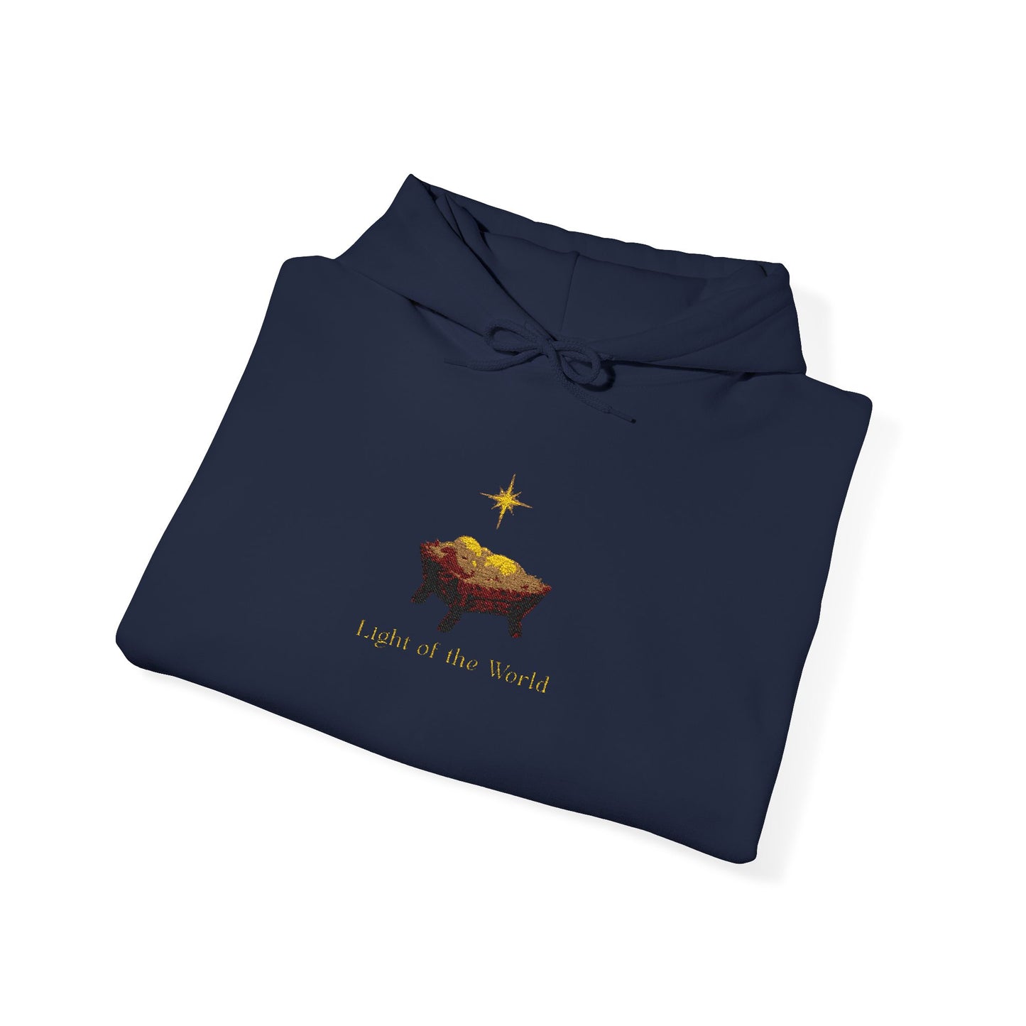 Christian Christmas Hoodie — Lamb in Manger with Star of Bethlehem