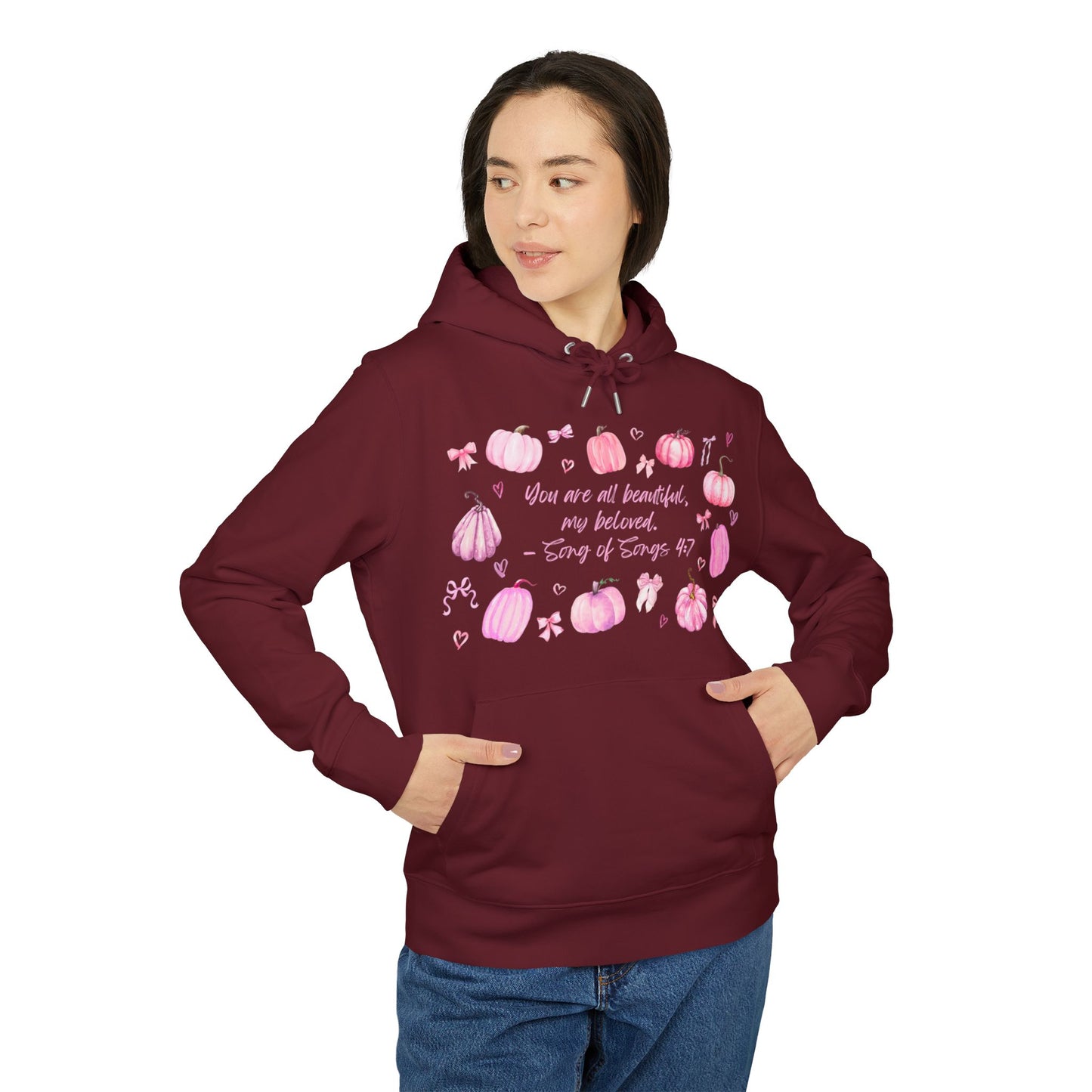 Women's Christian Fall Hoodie with Song of Songs 4:7 Verse