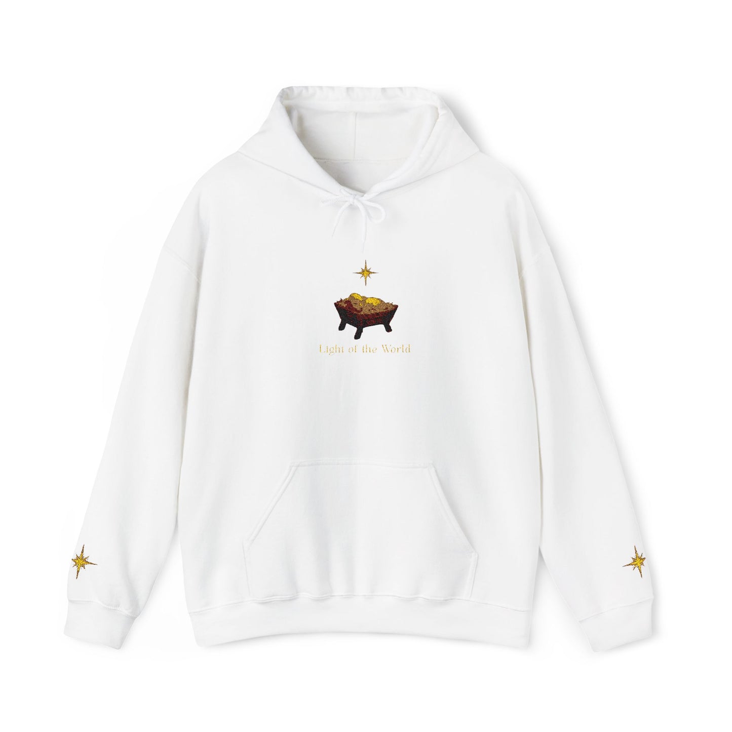 Christian Christmas Hoodie — Lamb in Manger with Star of Bethlehem