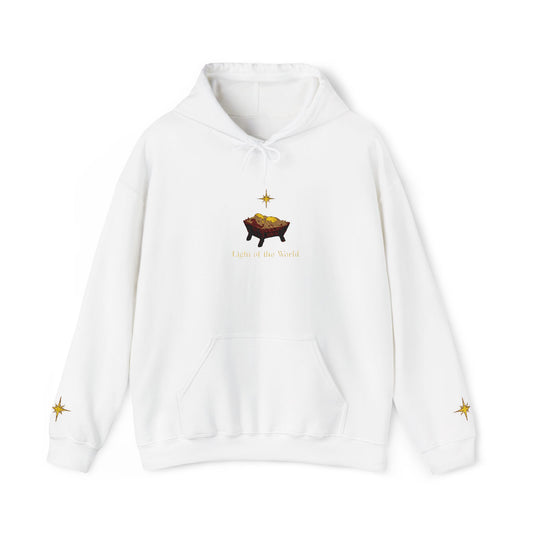 Christian Christmas Hoodie — Lamb in Manger with Star of Bethlehem