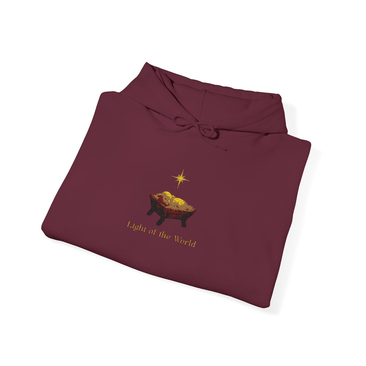 Christian Christmas Hoodie — Lamb in Manger with Star of Bethlehem
