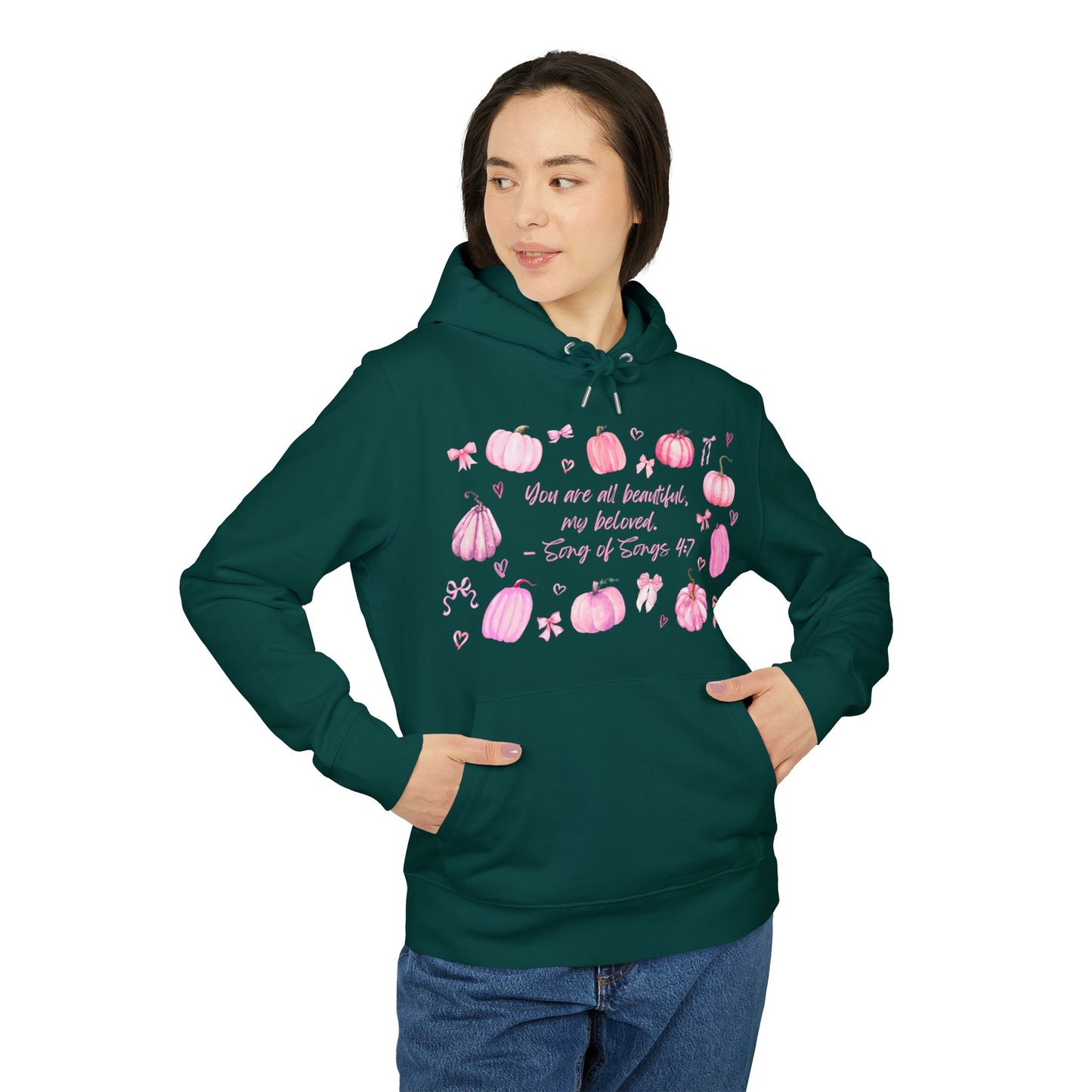 Women's Christian Fall Hoodie with Song of Songs 4:7 Verse