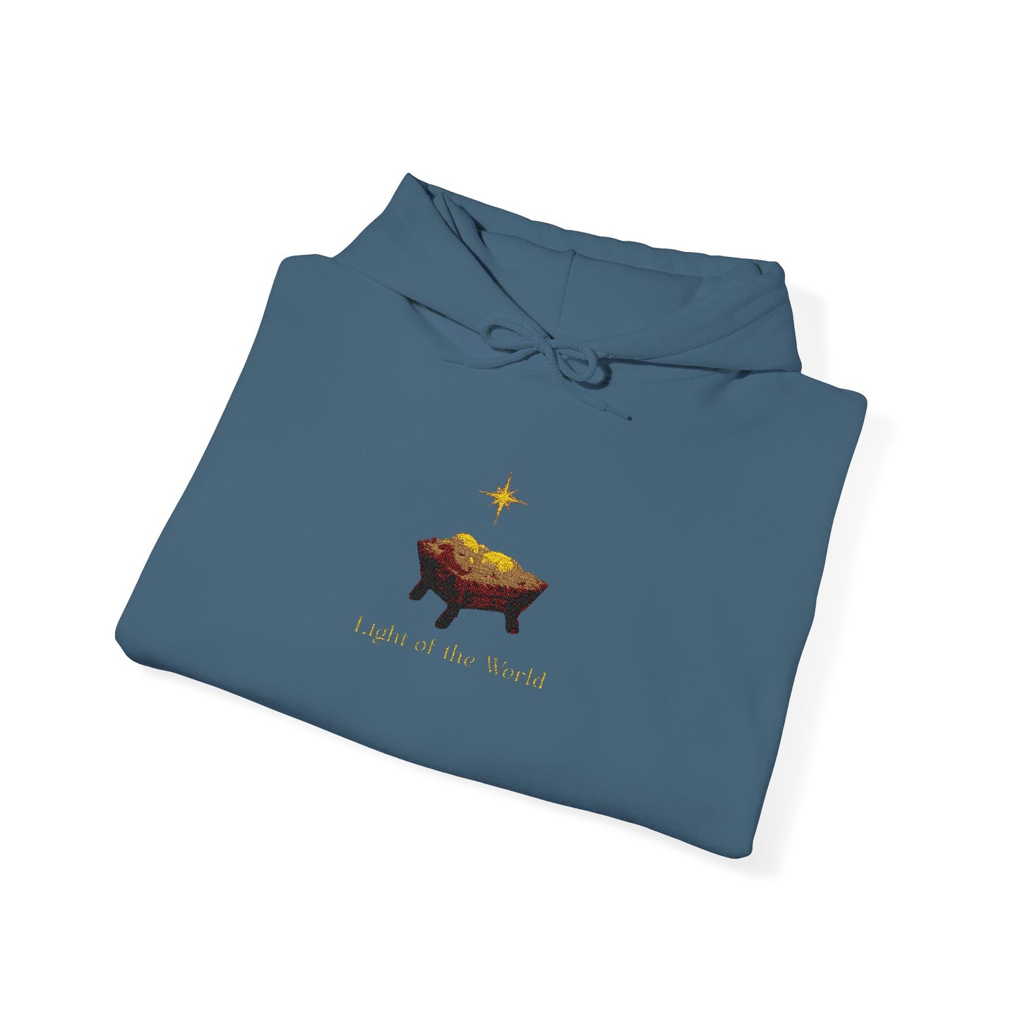 Christian Christmas Hoodie — Lamb in Manger with Star of Bethlehem