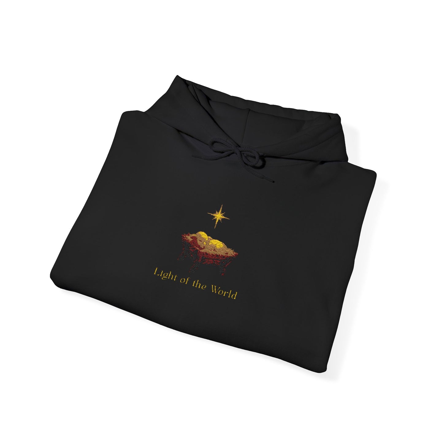 Christian Christmas Hoodie — Lamb in Manger with Star of Bethlehem
