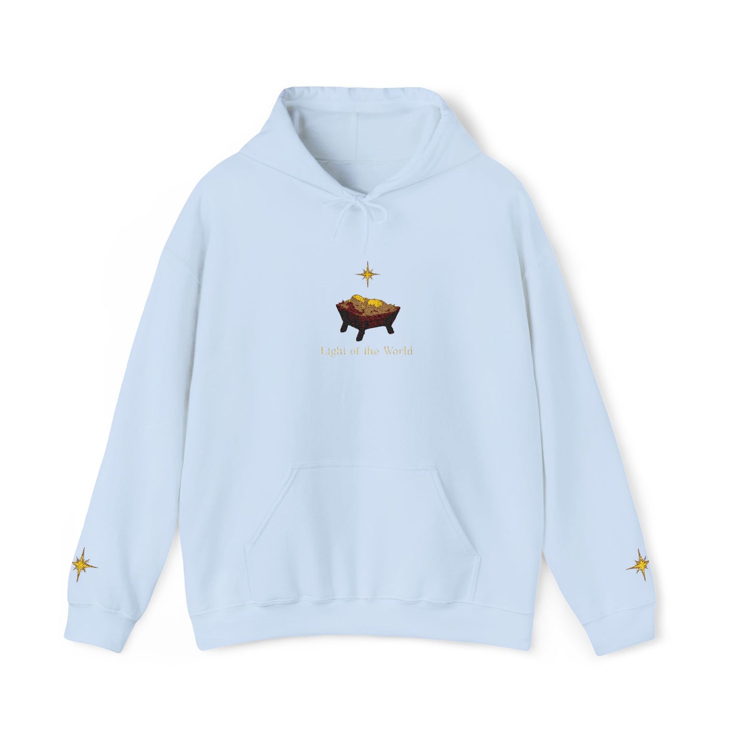 Christian Christmas Hoodie — Lamb in Manger with Star of Bethlehem