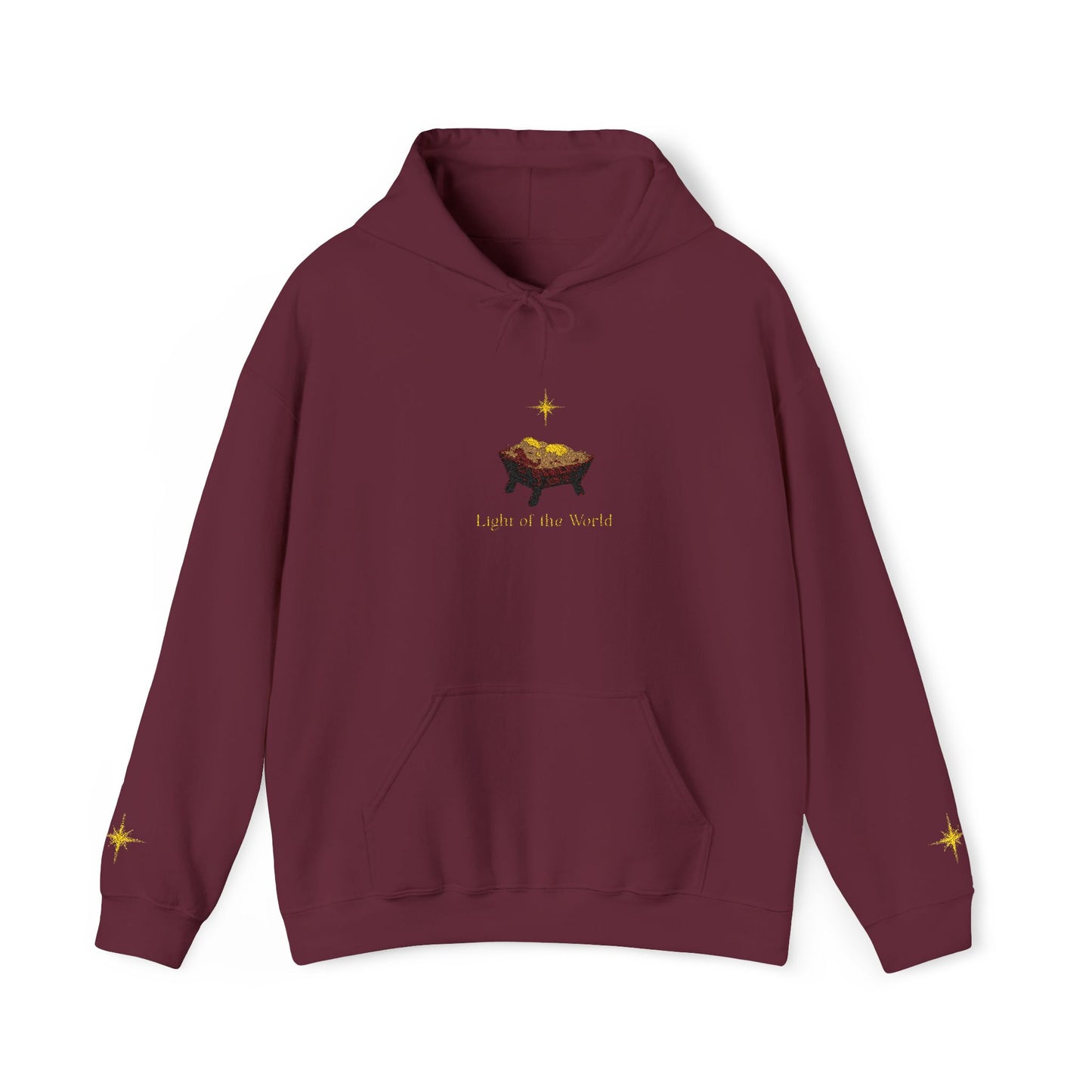 Christian Christmas Hoodie — Lamb in Manger with Star of Bethlehem
