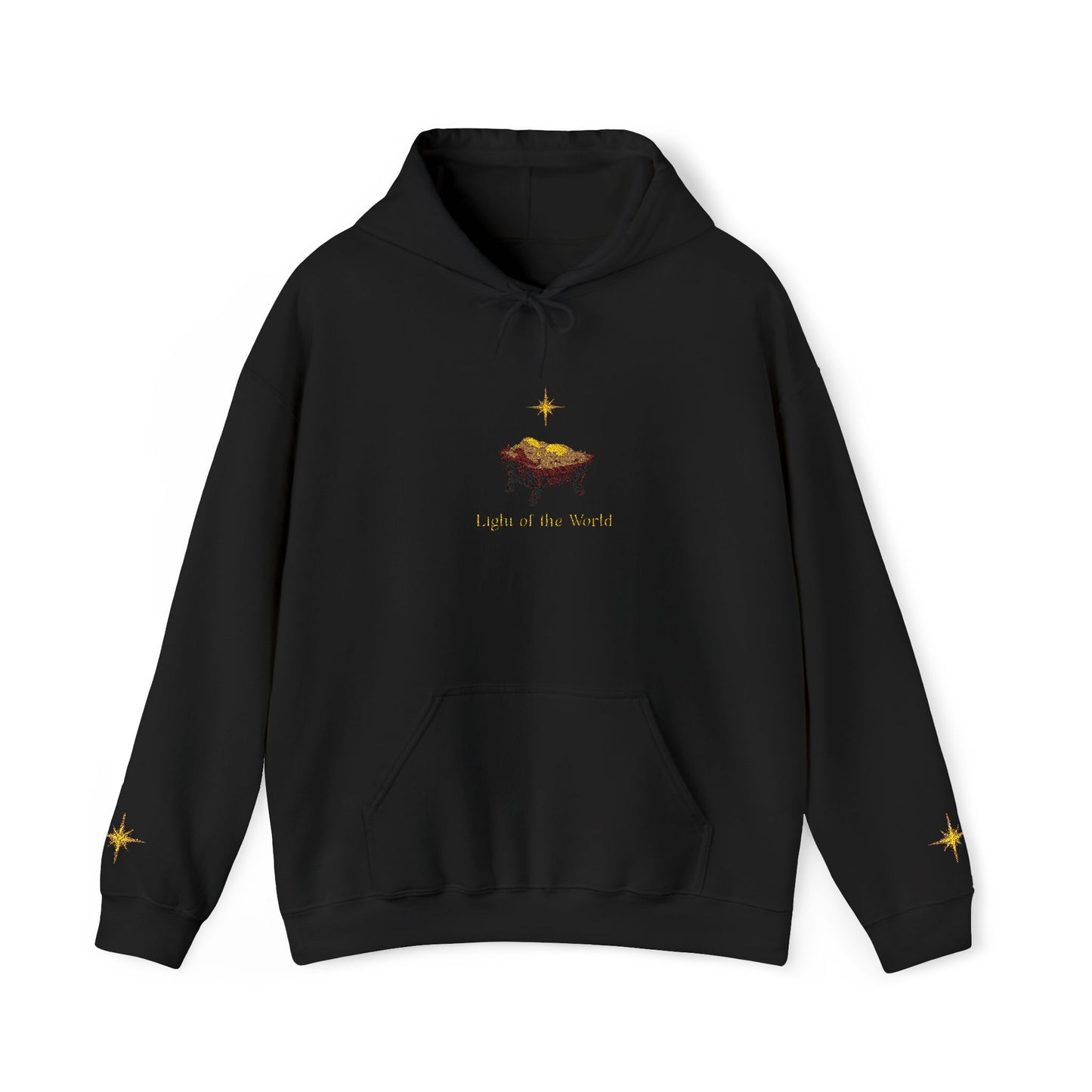 Christian Christmas Hoodie — Lamb in Manger with Star of Bethlehem