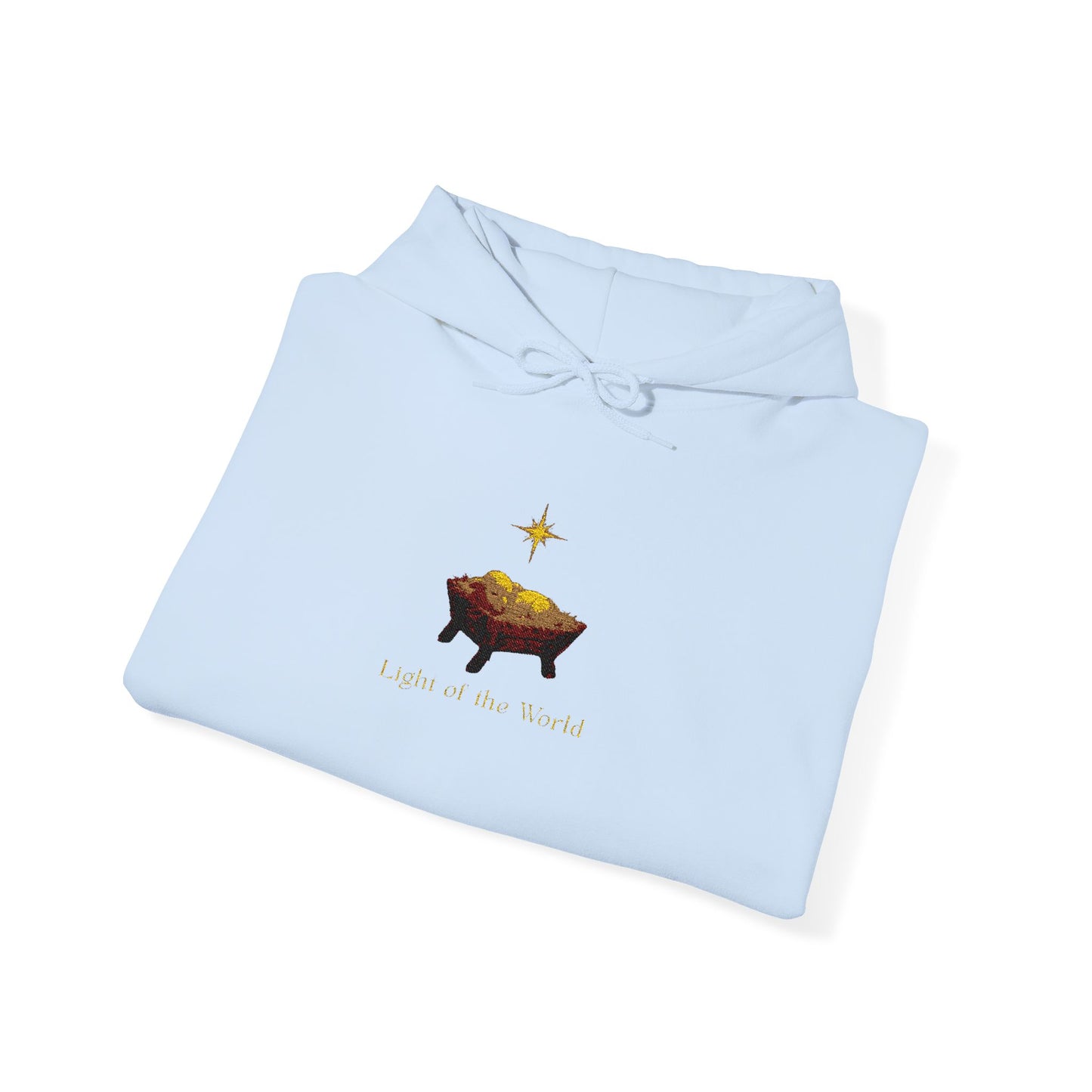 Christian Christmas Hoodie — Lamb in Manger with Star of Bethlehem