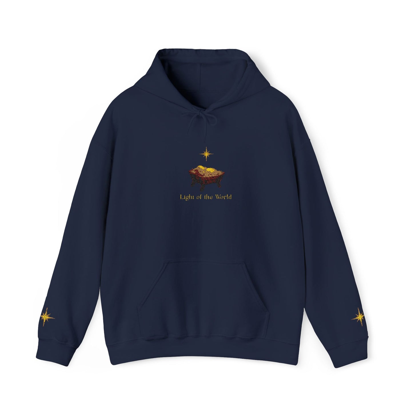 Christian Christmas Hoodie — Lamb in Manger with Star of Bethlehem